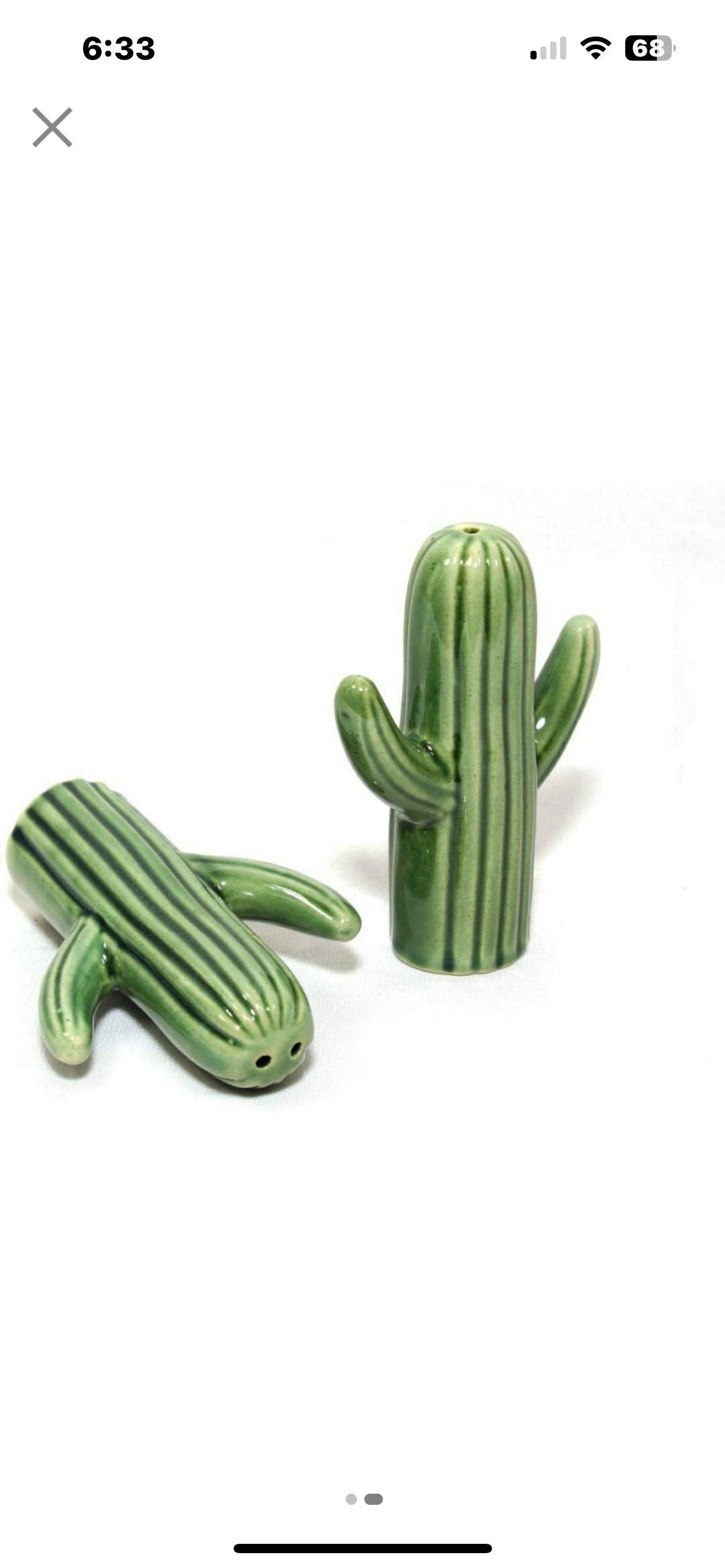 Jha Ji Ceramics Salt and Pepper | Seasoning & Spice Shakers |Cactus Set Holder Dispensers Pepper Condiment 2 Pcs | (Green)